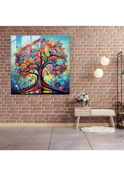 Kaprisli Hayat Ağacı Cam Baskı - Hayat Ağacı, Cam Baskı, Duvar Dekorasyonu, Hayat Ağacı, 30X30 fiyatları
