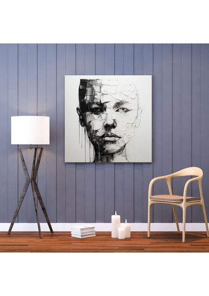 Scarface Kanvas Tablo - Scarface, Siyah Beyaz, Sade Elegance, Minimalist Sanat Çalışması, 30X30