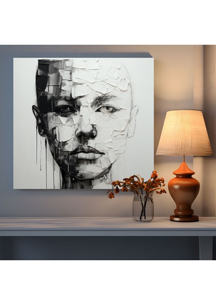 Scarface Kanvas Tablo - Scarface, Siyah Beyaz, Sade Elegance, Minimalist Sanat Çalışması, 30X30