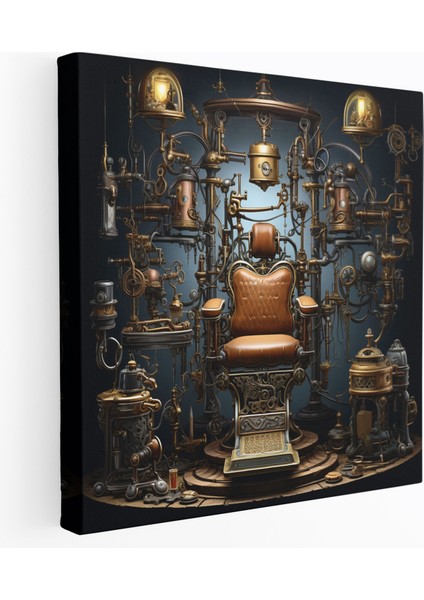 Steampunk Berber Kanvas Tablo - Berber, Kanvas Tablo, Büyüleyici, Berber, 30X30