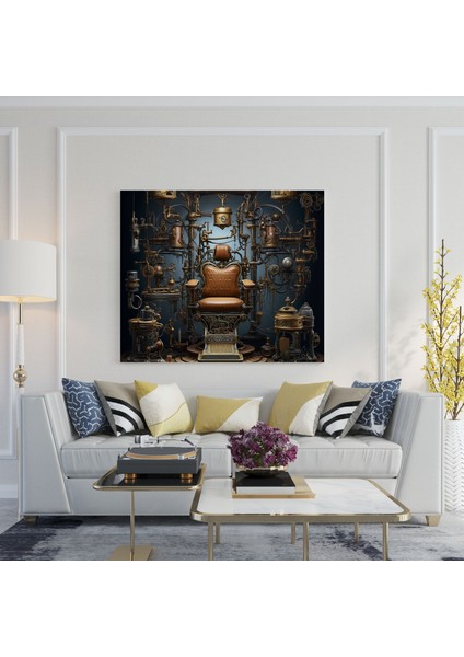 Steampunk Berber Kanvas Tablo - Berber, Kanvas Tablo, Büyüleyici, Berber, 30X30 modelleri