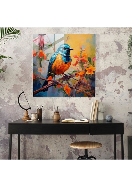 Regal Cam Baskılar - Çiçek Açan Ağaç Üzerinde Görkemli Kuş - Ev Dekorasyonu ve Duvar Dekoru Için Cesur Akrilik Cam Duvar Sanatı - Modern Sanat Eseri, 30X30 fiyatları