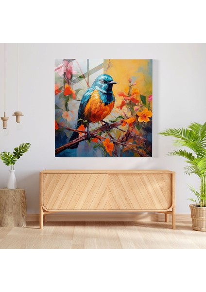 Regal Cam Baskılar - Çiçek Açan Ağaç Üzerinde Görkemli Kuş - Ev Dekorasyonu ve Duvar Dekoru Için Cesur Akrilik Cam Duvar Sanatı - Modern Sanat Eseri, 30X30 modelleri