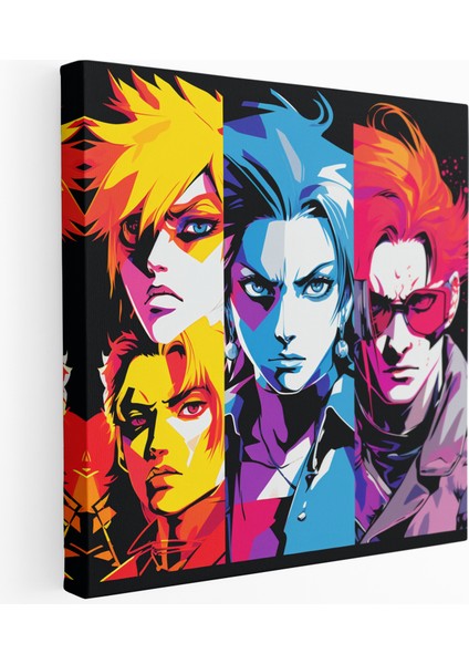 Dinamik Anime Karakterleri Kanvas Tablo, 30X30