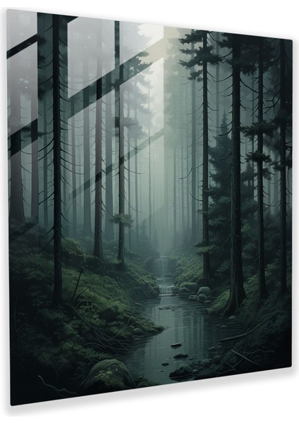 Dünyanın En Güzel Manzaraları Büyülü Orman Cam Baskı, Cam Baskı, 30X30