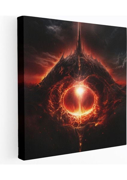 Yüzüklerin Efendisi Kanvas Tablo - Sauron'un Gözü Dijital Sanat - Yüzüklerin Efendisi, Kanvas Tablo, Duvar Sanatı, Ev Dekorasyonu, 30X30