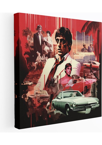 Scarface Duvar Sanatı - Scarface, Film Meraklıları, Kolaj, Duvar Sanatı, 30X30