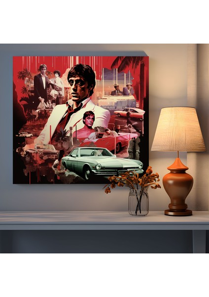 Scarface Duvar Sanatı - Scarface, Film Meraklıları, Kolaj, Duvar Sanatı, 30X30 modelleri