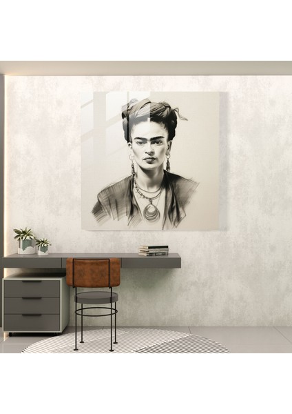 Frida Kahlo Cam Baskı - Frida Kahlo, Ev Dekorasyonu, El Çizimi, Frida Kahlo, 30X30 modelleri