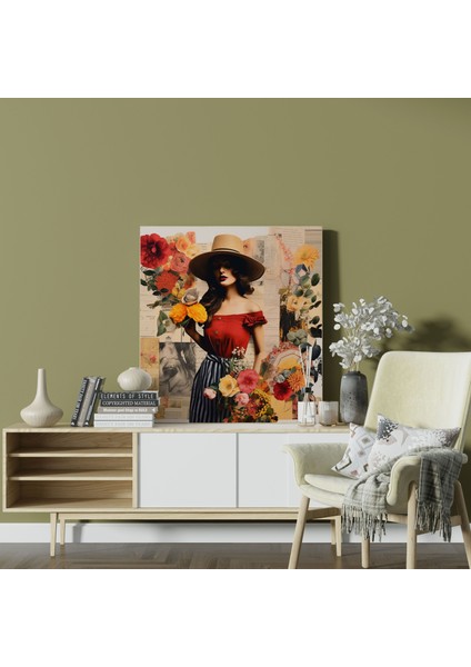 Bohem Kolaj Kanvas Tablo - Bohem, Kanvas Tablo, Kanvas Tablo, Yaratıcılık, 30X30