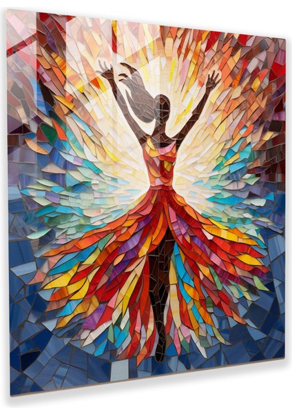 Vitray Balerin Cam Baskı - Balerin, Cam Baskı, Balerin, Cam Duvar Tablosu, 30X30