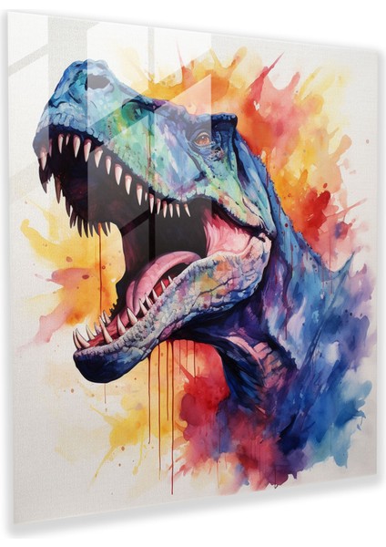 Esrarengiz T-Rex Cam Baskı Duvar Dekoru, 30X30