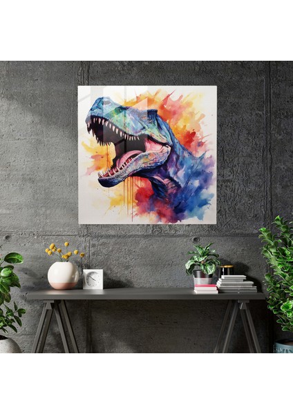Esrarengiz T-Rex Cam Baskı Duvar Dekoru, 30X30