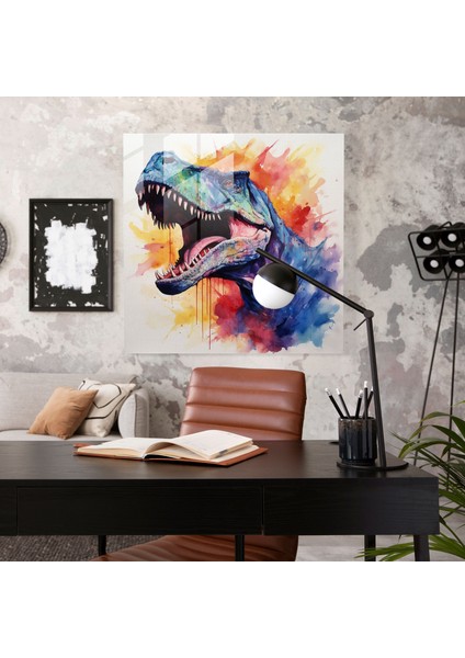 Esrarengiz T-Rex Cam Baskı Duvar Dekoru, 30X30