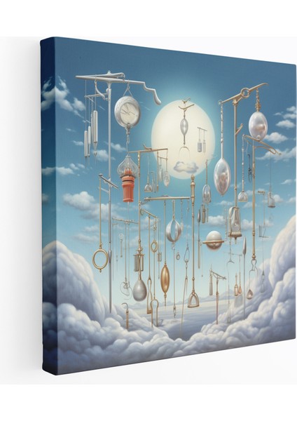 Tıp Göksel Düşler Kanvas Tablo - Tıp, Gerçeküstü, Duvar Sanatı, Yüzen Tıbbi Aletler, 30X30