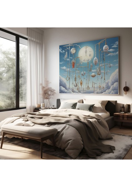 Tıp Göksel Düşler Kanvas Tablo - Tıp, Gerçeküstü, Duvar Sanatı, Yüzen Tıbbi Aletler, 30X30 fiyatları