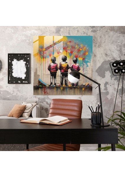 Banksy'den Ilham Alan Graffiti Cam Duvar Sanatsal Baskı - Kentsel Cam Dekorasyonu, 30X30 modelleri