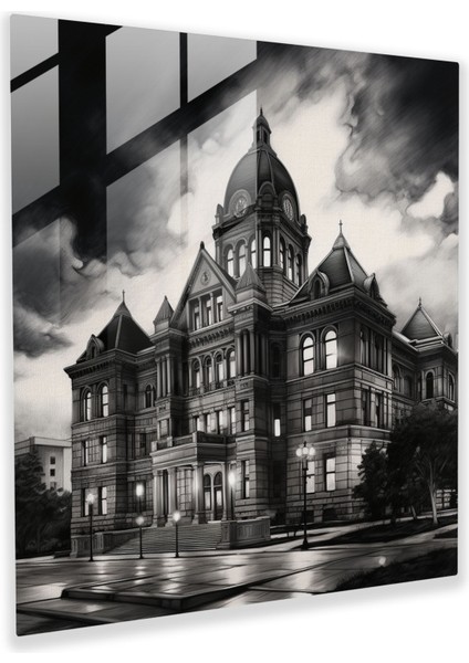 Kanun ve Düzen Cam Baskı - Hukuk, Cam Baskı, Kroki, Adliye, 30X30