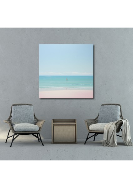 Dünyanın En Güzel Manzaraları - Sakin Plaj Kanvas Tablo - Dünyanın En Güzel Manzaraları, Sakin, Pastel Tonlar, Kanvas Tablo, 30X30