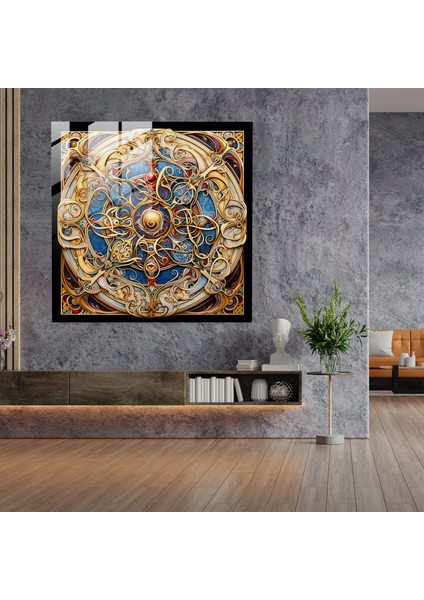 Karmaşık El Yazması: Ortaçağ Kaligrafi Cam Baskı - Işıklı Duvar Sanatı, 30X30 fiyatları