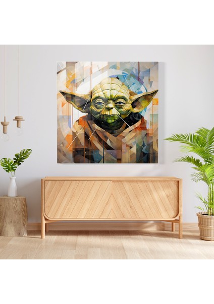 Geometrik Bilgelik Yoda Cam Baskı, 70X70 fiyatları
