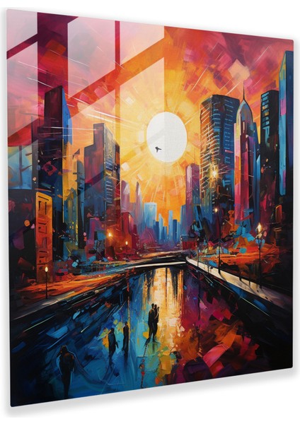 Ethereal Fırça Darbesi Cam Baskı, 30X30