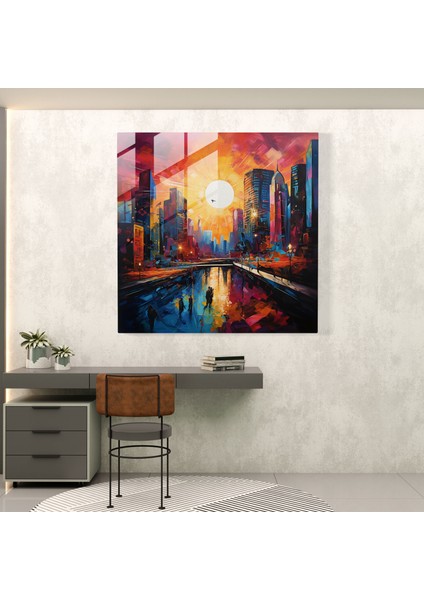Ethereal Fırça Darbesi Cam Baskı, 30X30