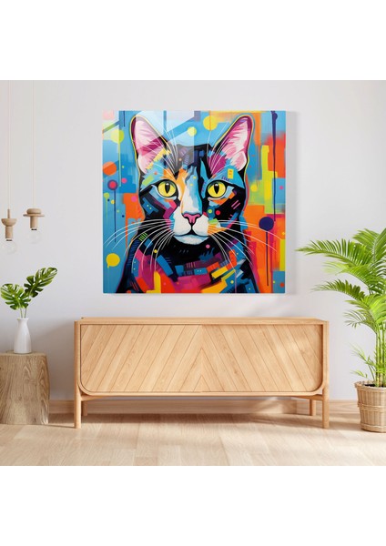 Whimsy Bıyıklarla Buluşuyor Cam Baskı Ev ​​dekorasyonu, 30X30 modelleri