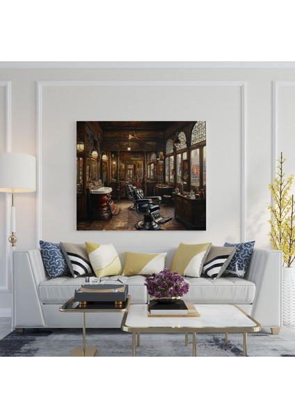 Berber Içi Yağlıboya Tablo Kanvas Tablo - Berber, Kanvas Tablo, Ev Dekorasyonu, Kanvas Tablo, 30X30 modelleri