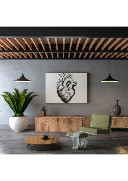 Tıp Anatomik Kalp Kanvas Tablo - Tıp, Muayenehaneler, Kanvas Tablo, Anatomik Kalp, 30X30
