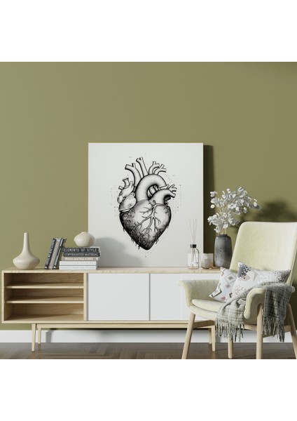 Tıp Anatomik Kalp Kanvas Tablo - Tıp, Muayenehaneler, Kanvas Tablo, Anatomik Kalp, 30X30