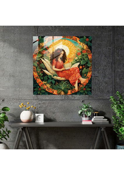 Bohem Hamak Cam Baskı - Bohem, Cam Duvar Sanatı, Bohem Hamak, Ev Dekorasyonu, 30X30