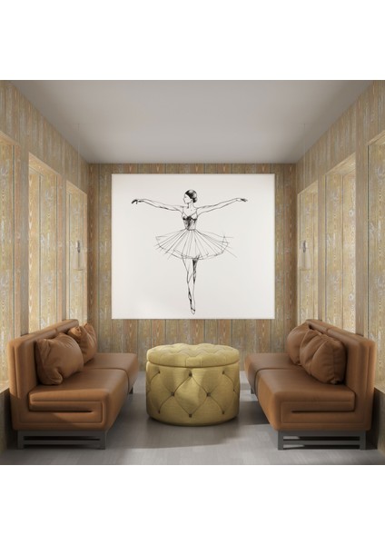 Minimalist Balerin Kanvas Tablo - Balerin, Kanvas Tablo, Zarif Poz, 30X30 Tablo modelleri