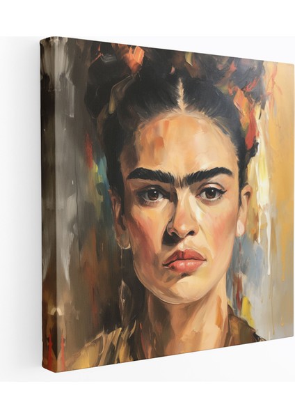 Frida Kahlo Kanvas Tablo Duvar Dekorasyonu - Frida Kahlo, Yakın Çekim, Ikonik Özellikler, Duvar Sanatı, 30X30