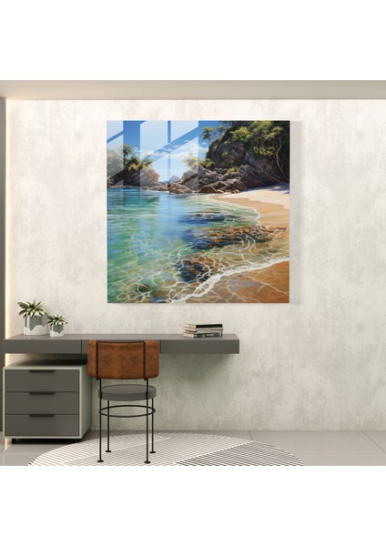Dünyanın En Güzel Manzaraları - Görkemli Yağlıboya Cam Baskı - Dünyanın En Güzel Manzaraları, Ev Dekorasyonu, Kristal Berrak Sular, Modern Sanat, 50X50 modelleri