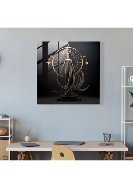 Hera'nın Regal Radiance Cam Baskı - Ev Dekorasyonu Için Göksel Heykel Cam Duvar Sanatı, 30X30 fiyatları
