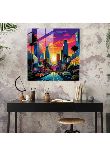 Kaliforniya Kaleydoskop Cam Duvar Sanatı, 30X30