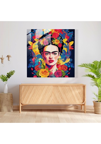 Frida Kahlo Cam Baskı - Frida Kahlo, Cam Sanatı, Modern Sanat, Pop Art'tan Esinlenen Illüstrasyon, 30X30