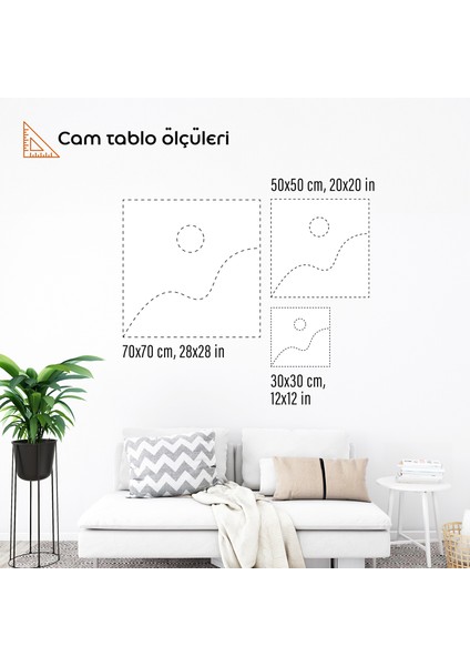 3 Maymun Silüeti Cam Baskı - 3 Maymun, Minimalist, Şakacı Ruh, Cam Sanatı, 30X30