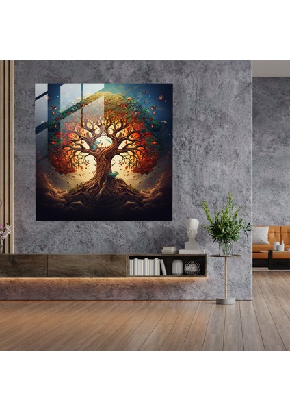 Hayat Ağacı Duvar Sanatı - Hayat Ağacı, Hayat Ağacı, Kanvas Tablo, Kanvas Tablo, 30X30