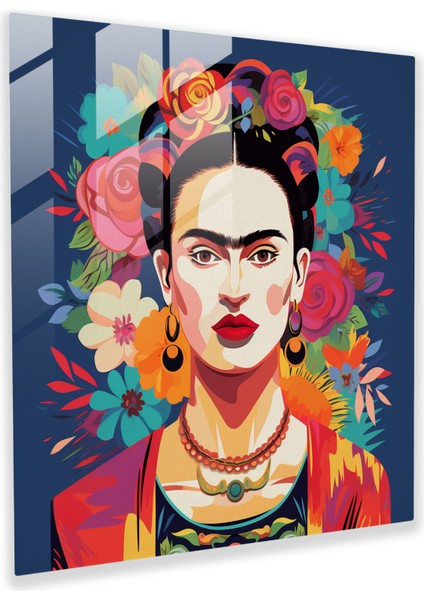 Frida Kahlo Cam Baskı - Pop Rebel - Frida Kahlo, Cam Duvar Sanatı, Pop Art'tan Esinlenen, Ev Dekorasyonu, 30X30