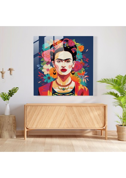 Frida Kahlo Cam Baskı - Pop Rebel - Frida Kahlo, Cam Duvar Sanatı, Pop Art'tan Esinlenen, Ev Dekorasyonu, 30X30 modelleri