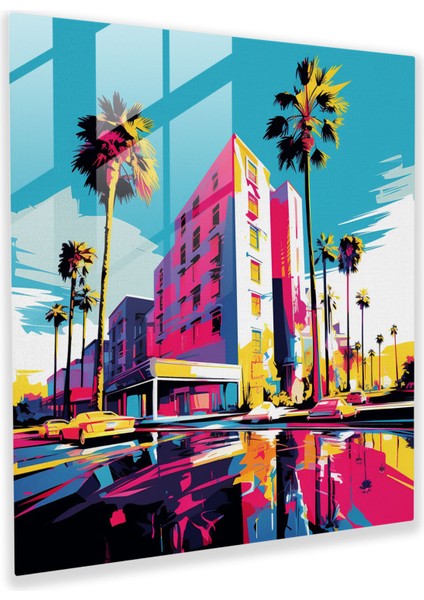 Pop Art Otel Cam Baskı - Otel, Cam Sanatı, Cam Duvar Sanatı, Ev Dekorasyonu, 30X30