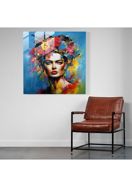 Kimlik Yansıması Cam Baskı - Frida Kahlo, Ev Dekorasyonu, Frida Kahlo, Kendini Keşfetme, 30X30 modelleri