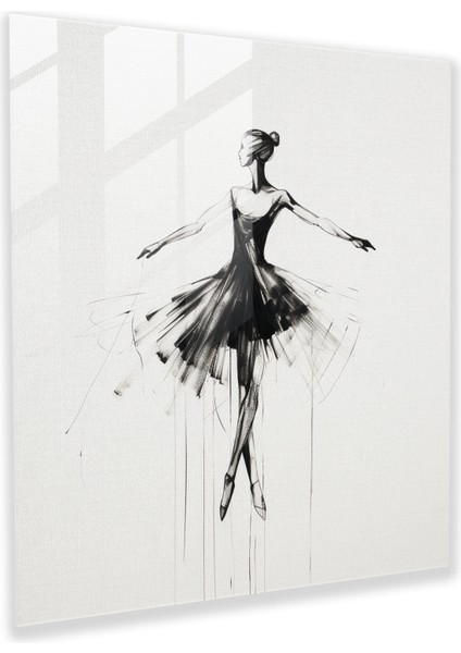 Balerin Essence Cam Baskı - Balerin, Cam Tablo, Minimalist, Ev Dekorasyonu, 30X30