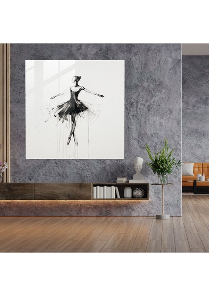 Balerin Essence Cam Baskı - Balerin, Cam Tablo, Minimalist, Ev Dekorasyonu, 30X30 modelleri