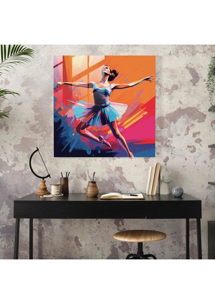 Pop Balerin Cam Baskı - Balerin, Modern Sanat, Pop Art, Retro Nostalji, 30X30 modelleri