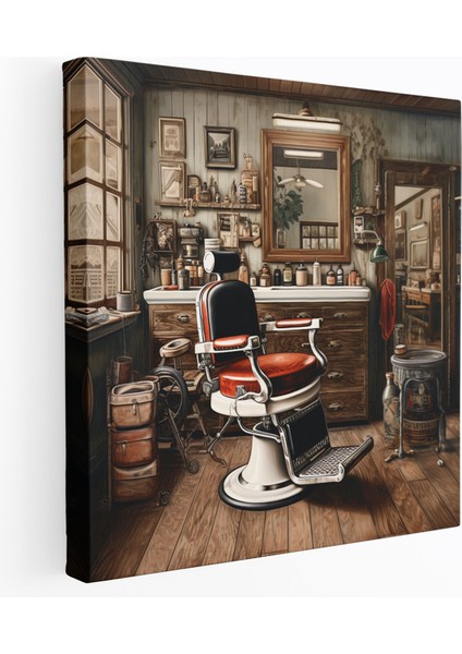 Rustik Berber Kanvas Tablo - Berber, Rustik, Vintage Dekor, Ev Dekorasyonu, 30X30