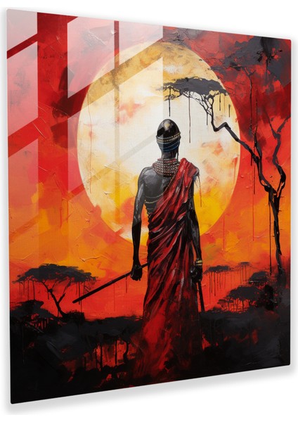 Masai Savaşçısının Mirası Cam Duvar Dekorasyonu, 30X30