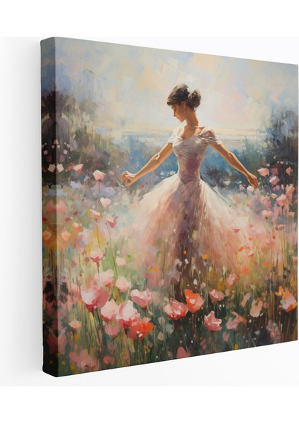 Balerin Açan Çiçekler Kanvas Tablo - Balerin, Duvar Sanatı, Kanvas Tablo, Açan Çiçekler, 30X30